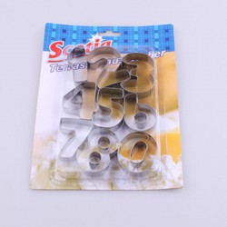 DIY不銹鋼數字餅乾模 飯團壽司水果切模器 烘焙工具9入裝