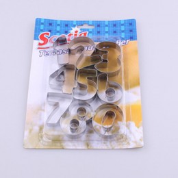 DIY不銹鋼數字餅乾模 飯團壽司水果切模器 烘焙工具9入裝