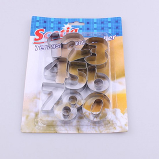 DIY不銹鋼數字餅乾模 飯團壽司水果切模器 烘焙工具9入裝