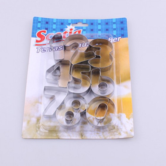 DIY不銹鋼數字餅乾模 飯團壽司水果切模器 烘焙工具9入裝