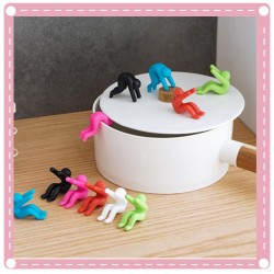 矽膠鍋蓋防溢器2入裝 人物造型筷架 鍋蓋加高器 創意手機支架 矽膠鍋蓋防溢器2入裝 人物造型筷架 鍋蓋加高器 創意手機支架