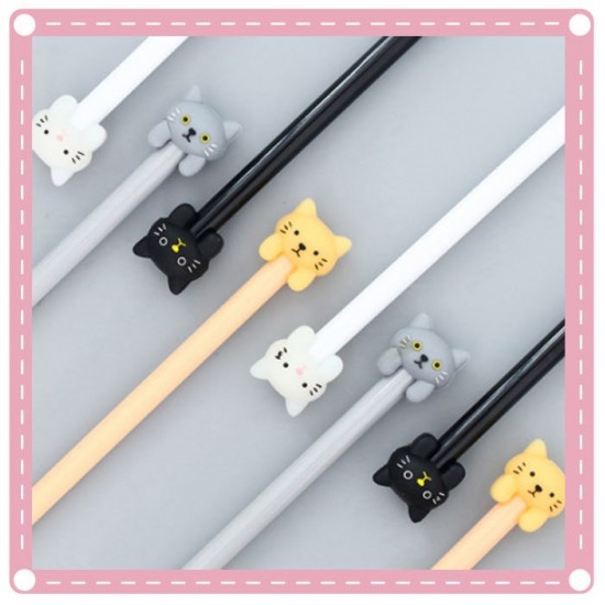 可愛貓咪中性筆0.5mm 超萌黑色原子筆 學生文具
