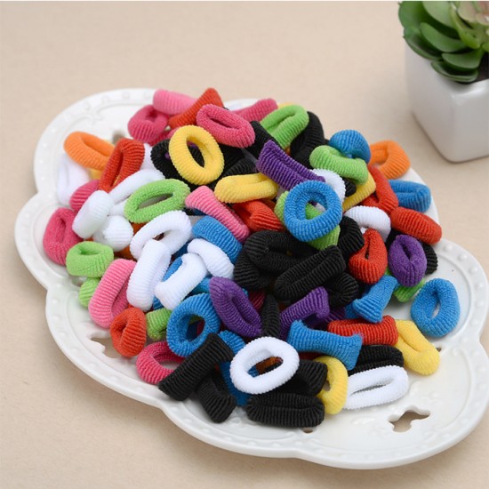 甜美簡約毛巾髮圈 兒童髮圈 100個裝