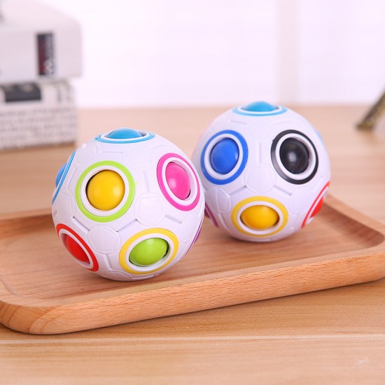 創意足球彩虹魔方球 減壓魔方 彩虹足球魔方 益智玩具