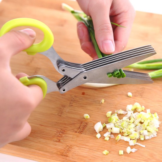 創意廚房五層剪刀 不銹鋼蔥花剪刀 辦公室碎紙剪刀