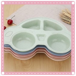 汽車造型餐盤 分隔餐盤 創意小麥秸稈盤子