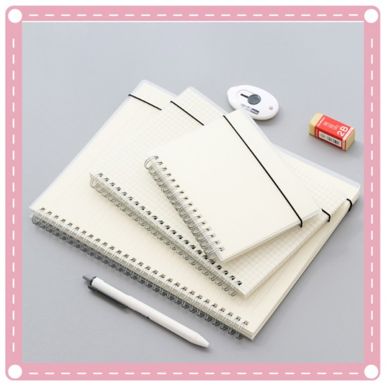 磨砂透明手帳線圈筆記本 記事本 活頁計劃本 空白筆記本