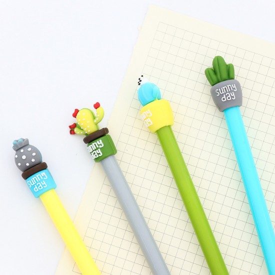 矽膠仙人掌盆栽造型中性筆 0.5mm原子筆
