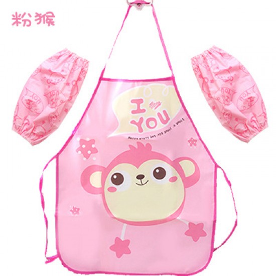 兒童圍裙袖套組 美勞用具 防髒污圍裙