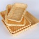 仿藤編麵包籃 水果食品籃 淺色長方形竹籃 