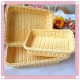 仿藤編麵包籃 水果食品籃 淺色長方形竹籃 