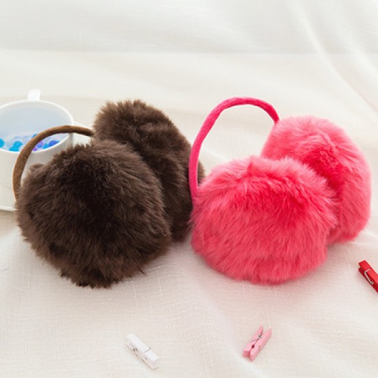 純色毛絨耳罩 可愛秋冬保暖護耳套 仿兔毛保暖耳罩
