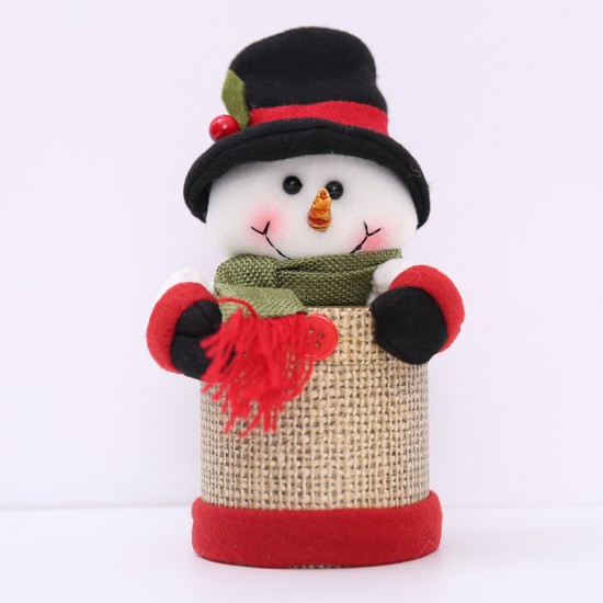 聖誕節糖果盒 聖誕老人麋鹿雪人 聖誕用品禮物盒 聖誕裝飾品 亞麻禮物盒