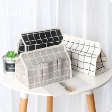 棉麻格子紙巾盒 多功能遙控器收納盒 抽取式面紙盒 居家桌面收納盒
