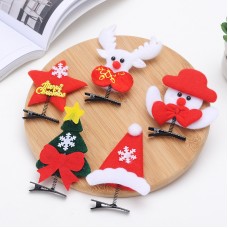 聖誕裝飾 彈簧髮夾 髮飾頭飾聖誕老人雪人聖誕樹迷你髮夾 聖誕造型髮夾