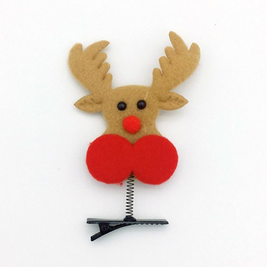 聖誕裝飾 彈簧髮夾 髮飾頭飾聖誕老人雪人聖誕樹迷你髮夾 聖誕造型髮夾