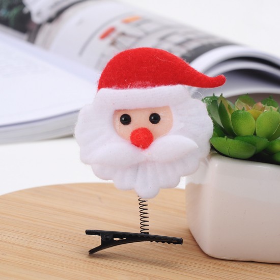 聖誕裝飾 彈簧髮夾 髮飾頭飾聖誕老人雪人聖誕樹迷你髮夾 聖誕造型髮夾