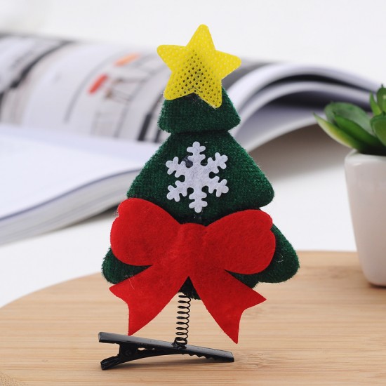 聖誕裝飾 彈簧髮夾 髮飾頭飾聖誕老人雪人聖誕樹迷你髮夾 聖誕造型髮夾