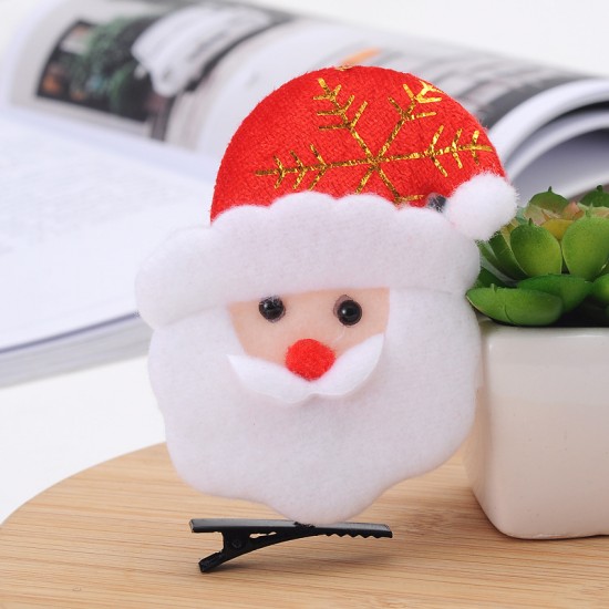 聖誕裝飾 彈簧髮夾 髮飾頭飾聖誕老人雪人聖誕樹迷你髮夾 聖誕造型髮夾