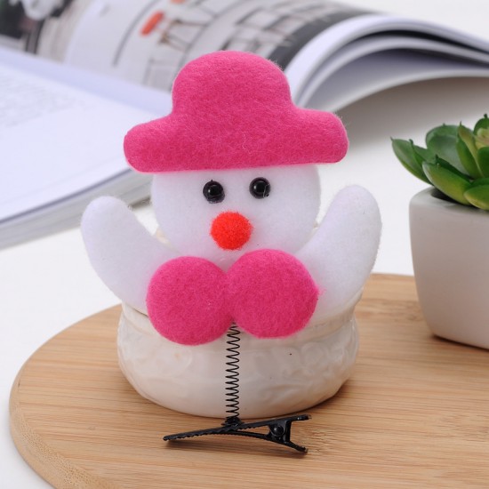 聖誕裝飾 彈簧髮夾 髮飾頭飾聖誕老人雪人聖誕樹迷你髮夾 聖誕造型髮夾