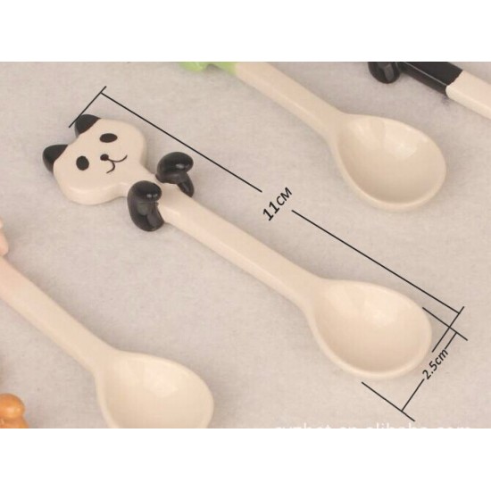 可愛動物造型陶瓷湯匙 咖啡攪拌匙 造型小掛匙