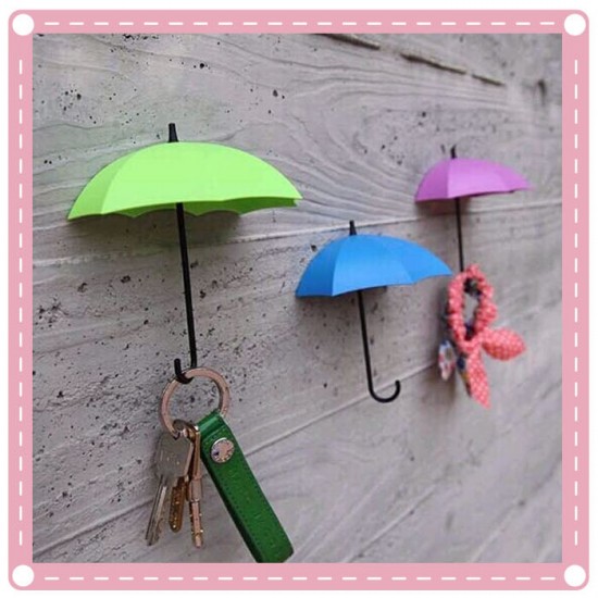 創意DIY強力雨傘造型收納掛勾 居家裝飾必備牆面掛勾 3個裝