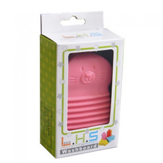 可愛兔子手握式洗衣刷 糖果色矽膠洗衣刷 迷你洗衣板 浴室清潔刷