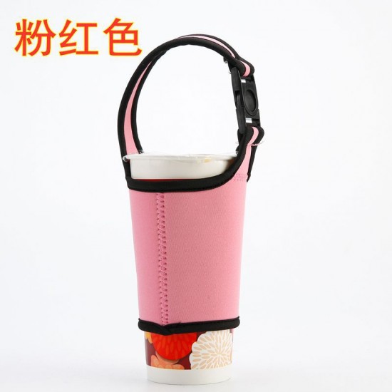 潛水布環保手提杯套 手搖飲料杯套 通用手搖杯布套