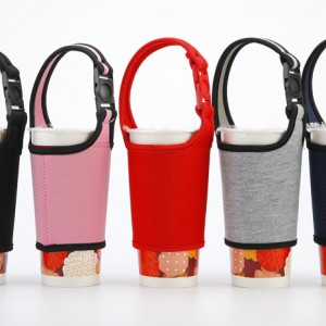 潛水布環保手提杯套 手搖飲料杯套 通用手搖杯布套