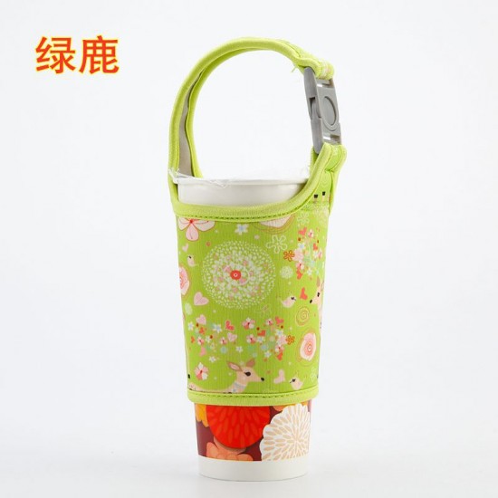 潛水布環保手提杯套 手搖飲料杯套 通用手搖杯布套