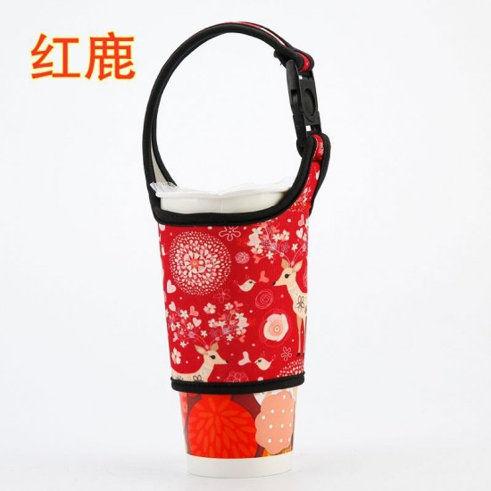 潛水布環保手提杯套 手搖飲料杯套 通用手搖杯布套