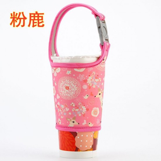 潛水布環保手提杯套 手搖飲料杯套 通用手搖杯布套