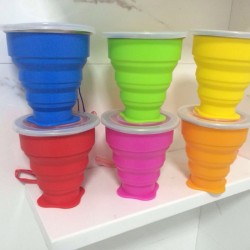 多功能創意摺疊水杯 戶外必備矽膠伸縮杯 方便攜帶摺疊杯