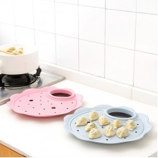 小麥雙層水餃盤 零食水果餐盤 醬醋碟