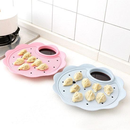 小麥雙層水餃盤 零食水果餐盤 醬醋碟