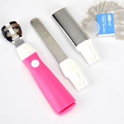 不鏽鋼三合一安全去腳皮搓棒組 美體必備工具組 去死皮刨刀