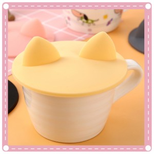 貓耳造型立體杯蓋 可愛矽膠杯蓋 實用防塵杯蓋