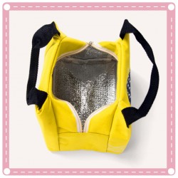 小號手提拉鍊戶外保溫保冷便當袋 小魚圖案牛津布保溫袋