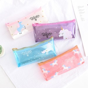 小清新創意PU獨角獸筆袋 簡約大容量文具袋 鉛筆盒