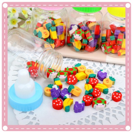 創意可愛奶瓶造型水果橡皮擦 兒童禮物 小學生必備