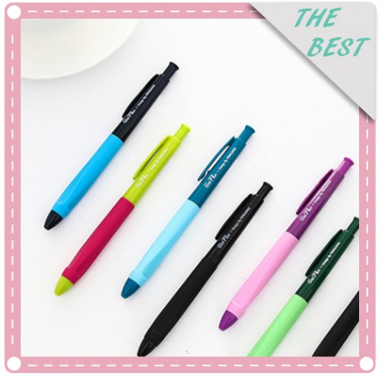 創意繽紛可愛中性筆 0.5MM黑色按壓式原子筆