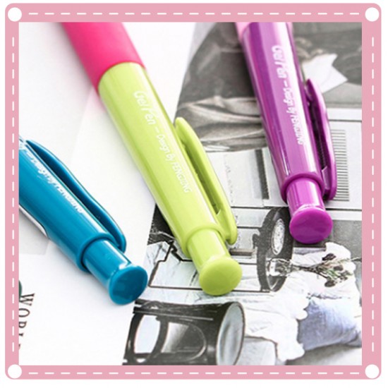 創意繽紛可愛中性筆 0.5MM黑色按壓式原子筆