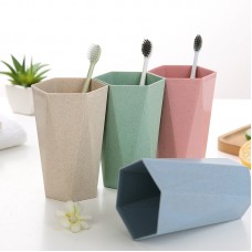 素色幾何漱口杯 造型牙刷杯 六角洗漱杯