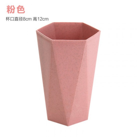素色幾何漱口杯 造型牙刷杯 六角洗漱杯