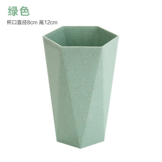 素色幾何漱口杯 造型牙刷杯 六角洗漱杯