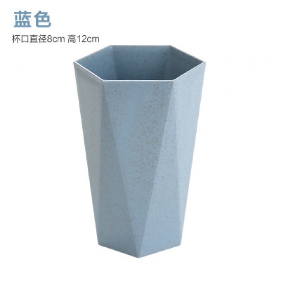 素色幾何漱口杯 造型牙刷杯 六角洗漱杯