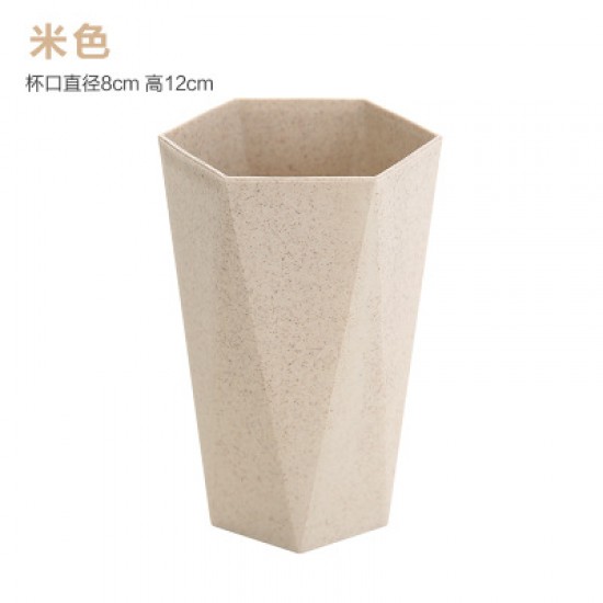 素色幾何漱口杯 造型牙刷杯 六角洗漱杯