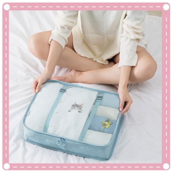 旅行行李收納7件組 旅遊必備行李箱整理袋 行李分裝袋 收納袋