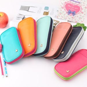 加厚PU材質筆袋 皮質化妝包 小熊文具袋 文具收納袋 鉛筆盒