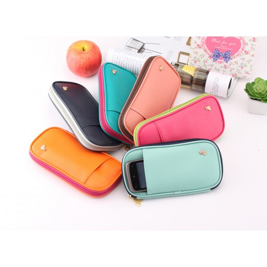 加厚PU材質筆袋 皮質化妝包 小熊文具袋 文具收納袋 鉛筆盒